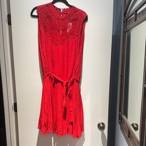 Torrid Red Lace Detail Dress